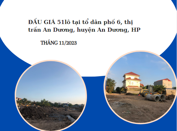 Thông báo đấu giá 51 lô đất tại tổ dân phố 6, thị trấn An Dương, huyện An Dương, Hải Phòng tháng 11/2023